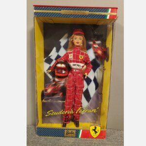 Vintage Barbie Scuderia Ferrari Collectibles Mattel Doll With Stand New In Box